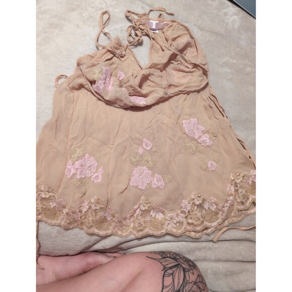 Vintage Victoria secret night gown lingerie floral uptown mini dress - Picture 4 of 8